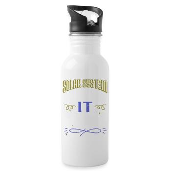 sayings quote telescope physics conspiracy - Trinkflasche mit integriertem Trinkhalm - Weiß - Rechts