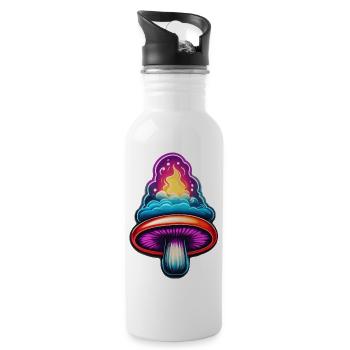 Fire Mushroom - Water bottle with straw - white - Right