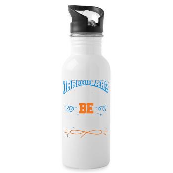 Novel Books Literary Bookworm Editor BMX Christmas - Water bottle with straw - white - Right