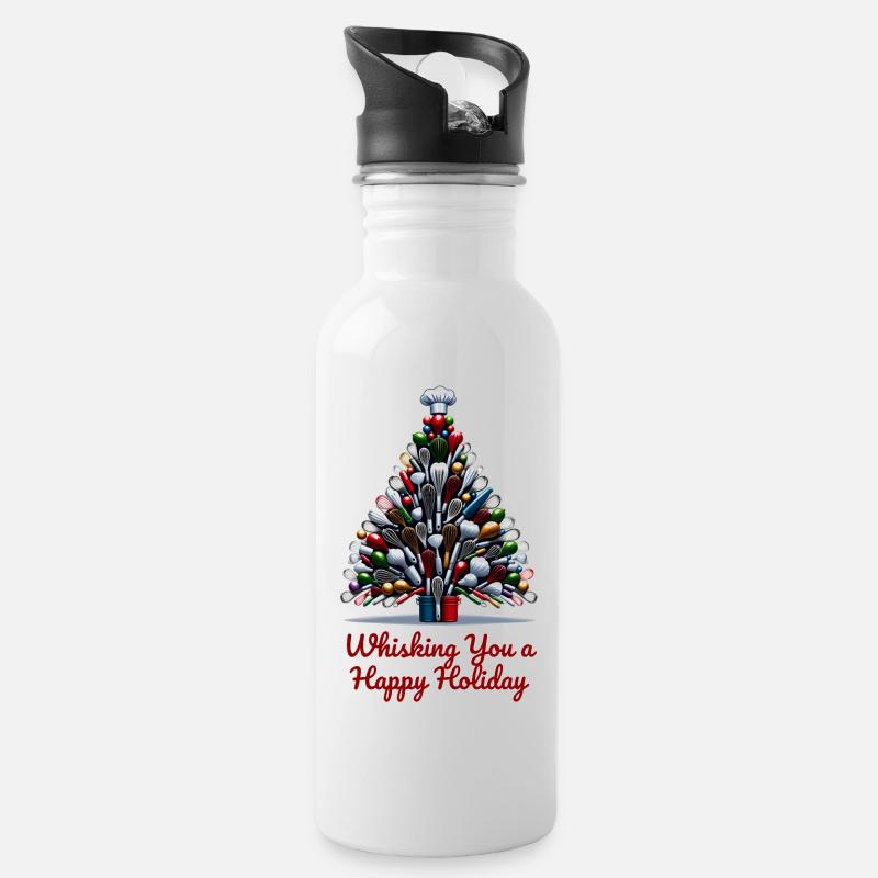 je vous souhaite de joyeuses fêtes - Chef - Gourde avec paille intégrée - blanc