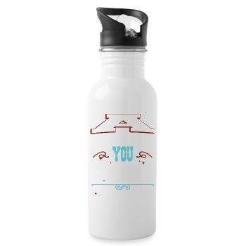 telescope birthday gift art happy christmas - Trinkflasche mit integriertem Trinkhalm - Weiß - Rechts