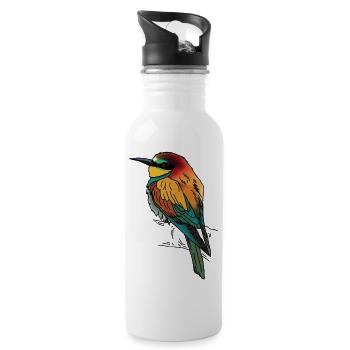 Bee-eater - Water bottle with straw - white - Right