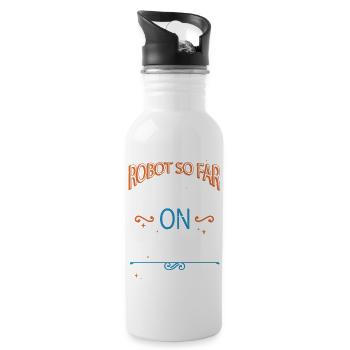 Joke Cool Humor Sci Fi Engineer Automatic - Water bottle with straw - white - Right