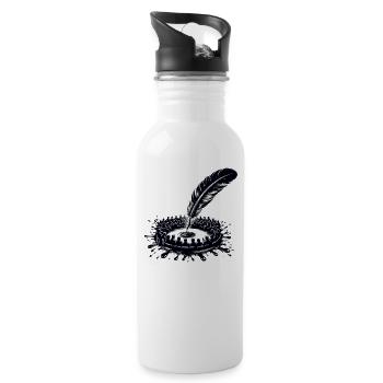 Poetry Slam Writer Poet Literature Slam Poetry Day - Water bottle with straw - white - Right