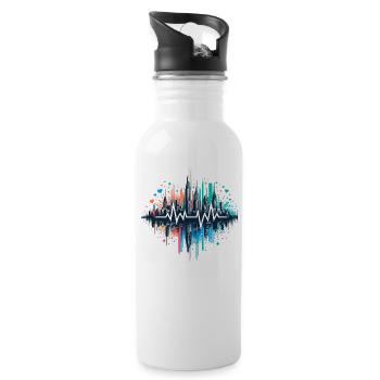 Poetry Slam Writer Poet Literature Slam Poetry Day - Water bottle with straw - white - Right