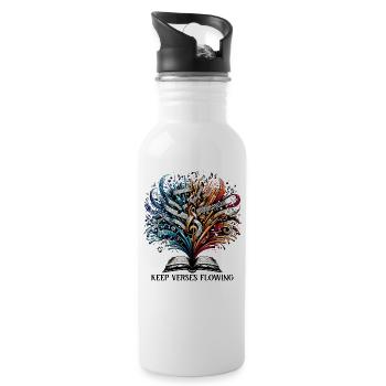 Poetry Slam Writer Poet Literature Slam Poetry Day - Water bottle with straw - white - Right