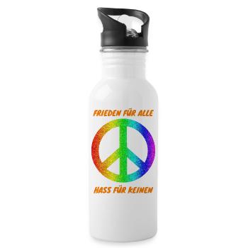 Demo Peace for All Hate for No 2 ANti AFD - Water bottle with straw - white - Right