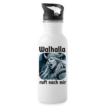 Valhalla, la Vierge de bouclier, m’appelle - Gourde avec paille intégrée - blanc - Droite