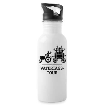 Vatertagstour Trecker Bierfass (Vatertag / Black) - Trinkflasche mit integriertem Trinkhalm - Weiß - Rechts