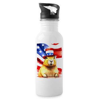 rodent "Capybara President" - Water bottle with straw - white - Right