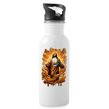 jesus bibel christliche religion christliches kreuz christlich - Trinkflasche mit integriertem Trinkhalm - Weiß - Rechts