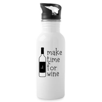 make time for wine - Water bottle with straw - white - Right