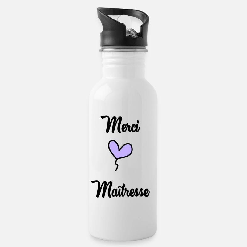 MERCI. MAÎTRESSE. MERCI MAÎTRESSE - Gourde avec paille intégrée - blanc