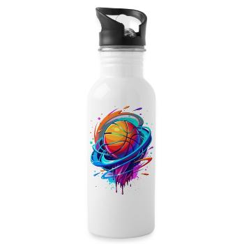Basketballkörbe Vortex Neon Swirl - Trinkflasche mit integriertem Trinkhalm - Weiß - Rechts