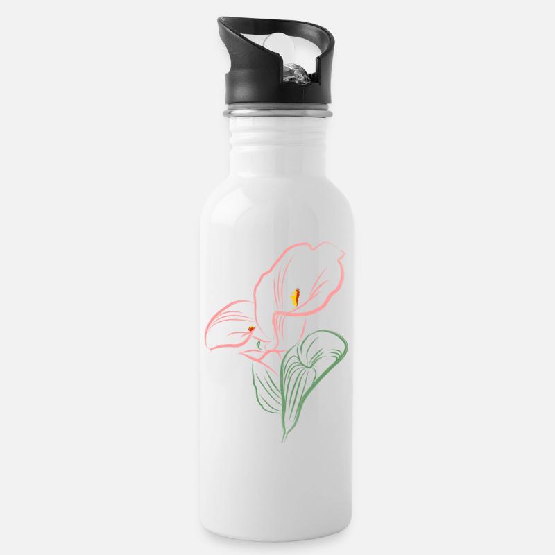 CALLA SoftPink - Trinkflasche mit integriertem Trinkhalm - Weiß