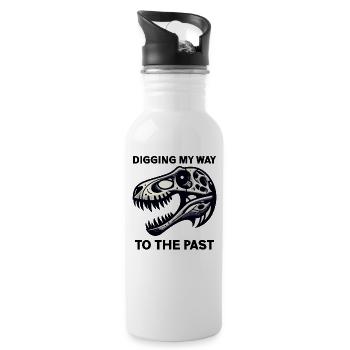 Fossil Hunter, Fossil Hunter, Paleontologist - Water bottle with straw - white - Right