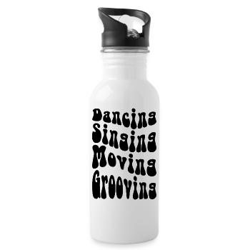 Dancing Singing Moving Grooving - DJing - Black - Trinkflasche mit integriertem Trinkhalm - Weiß - Rechts
