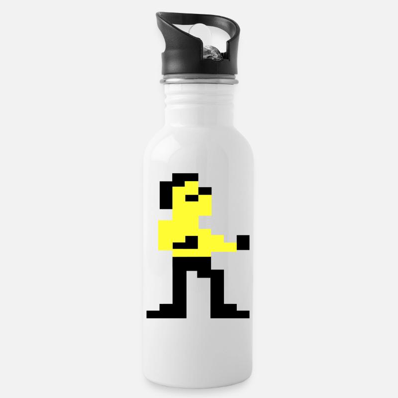 Pixelart martial de Pixelii - Gourde avec paille intégrée - blanc