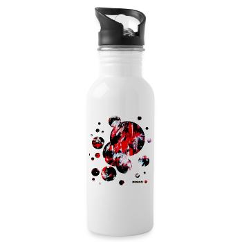 "Blubber278" by Acryl Galerie & Design - Water bottle with straw - white - Right