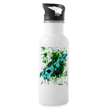 "PushYourLimits" by Acryl Galerie & Design - Trinkflasche mit integriertem Trinkhalm - Weiß - Rechts