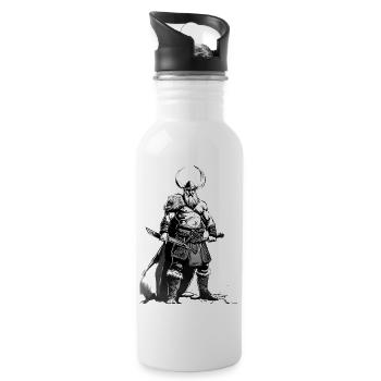 Wikinger 1 - Trinkflasche mit integriertem Trinkhalm - Weiß - Rechts