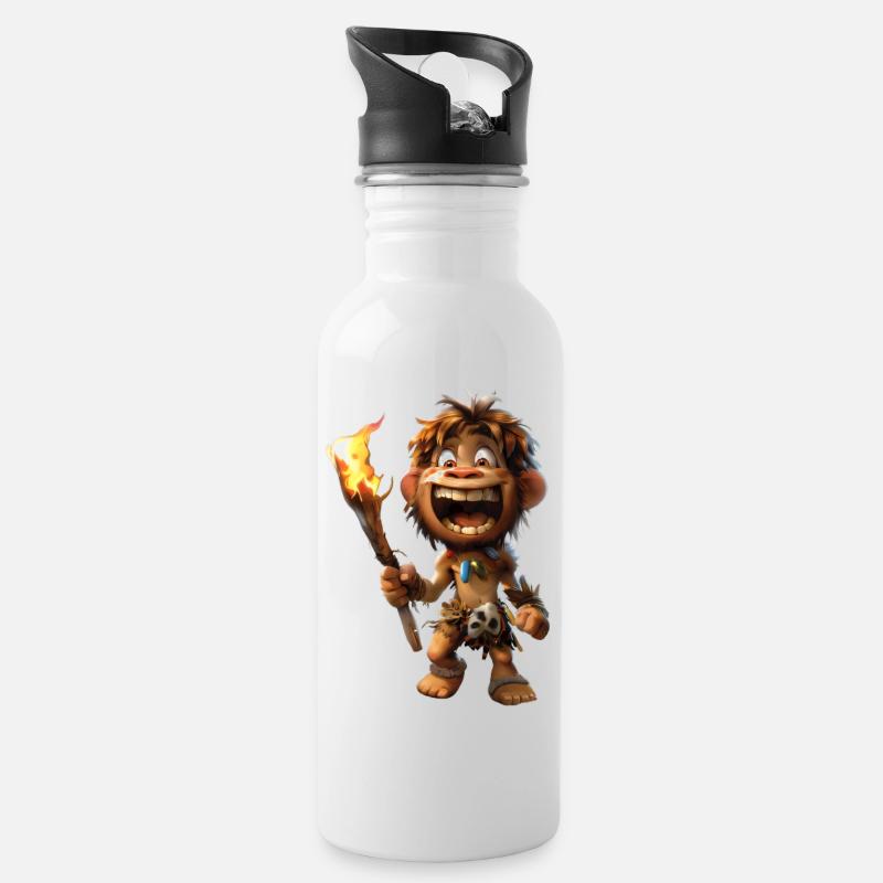 Toons de l’homme des cavernes #lovely - Gourde avec paille intégrée - blanc