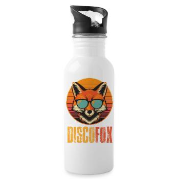 Vintage Fuchs Tanzpaar Discofox Turnier - Trinkflasche mit integriertem Trinkhalm - Weiß - Rechts