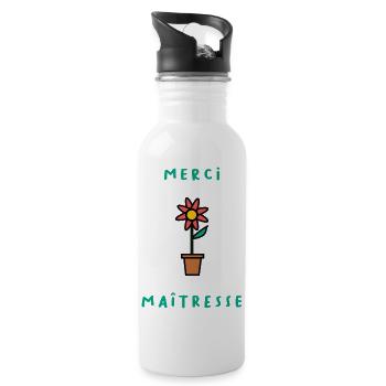MERCI. MAÎTRESSE. MAÎTRE. MERCI MAÎTRESSE - Gourde avec paille intégrée - blanc - Droite