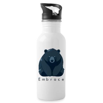 American black bear - Water bottle with straw - white - Right