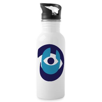 Evil Eye Nazar Kalligraphie - Trinkflasche mit integriertem Trinkhalm - Weiß - Rechts