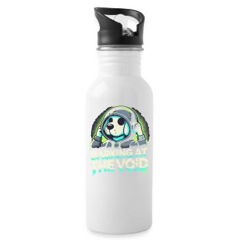 Emo Dog Gothic Dog Lover Emo Fashion Goth Style - Water bottle with straw - white - Right