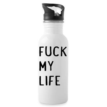 Fuck my Life - Water bottle with straw - white - Right