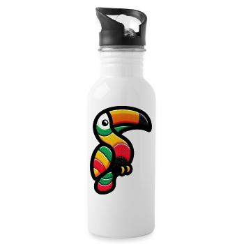 Tukan - Trinkflasche mit integriertem Trinkhalm - Weiß - Rechts