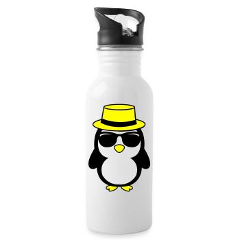 cool pinguin 02 - Trinkflasche mit integriertem Trinkhalm - Weiß - Rechts