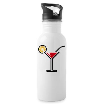 Cocktail / Cocktailglas / Martini (Bold / Rot) - Trinkflasche mit integriertem Trinkhalm - Weiß - Rechts