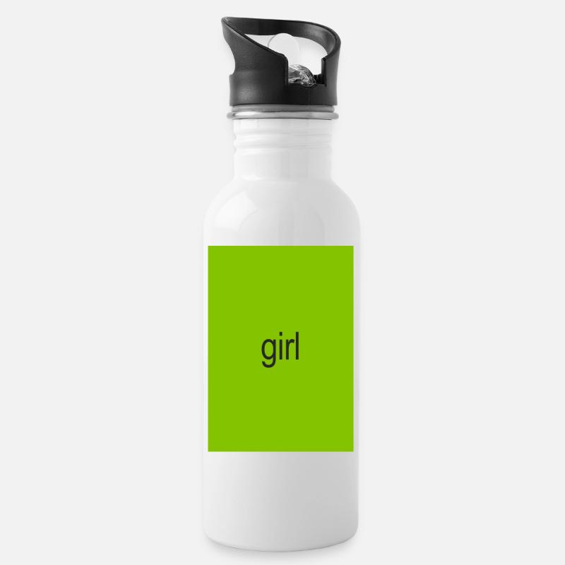 Girl - Gourde avec paille intégrée - blanc