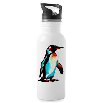 Penguin - Water bottle with straw - white - Right