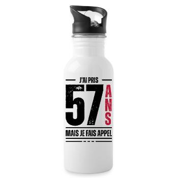 jai 57 ans / t-shirt 57 ans / cadeau 57 ans - Gourde avec paille intégrée - blanc - Droite