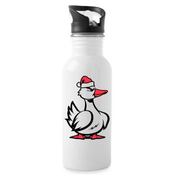 Noël de la bande dessinée de canard - Gourde avec paille intégrée - blanc - Droite