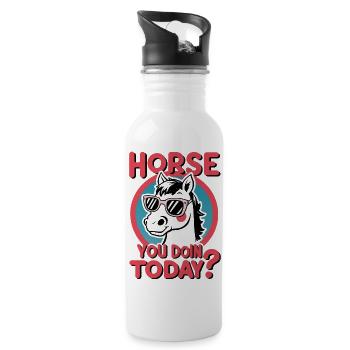 Horse You Doin Today - Water bottle with straw - white - Right