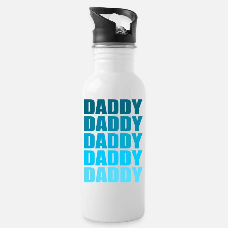 Daddy cool - Trinkflasche mit integriertem Trinkhalm - Weiß