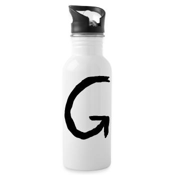 Buchstabe G - Trinkflasche mit integriertem Trinkhalm - Weiß - Rechts