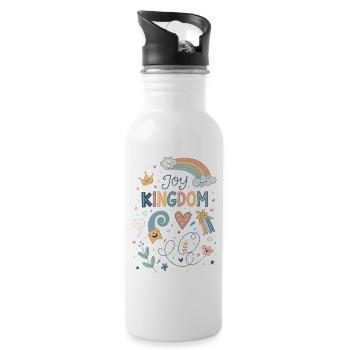 JOY KINGDOM - Water bottle with straw - white - Right