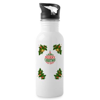 A VERY MERRY CHRISTMAS TO YOU - Trinkflasche mit integriertem Trinkhalm - Weiß - Rechts