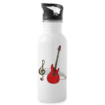 Guitare - Gourde avec paille intégrée - blanc - Droite