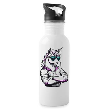 Bande dessinée Licorne - Gourde avec paille intégrée - blanc - Droite