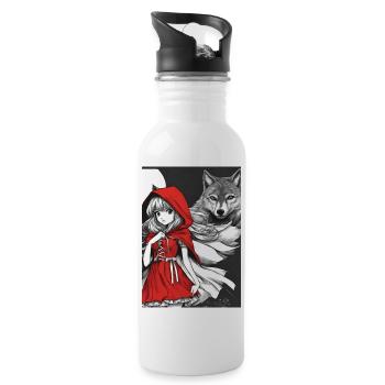 Chaperon rouge - Gourde avec paille intégrée - blanc - Droite