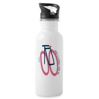 have a wheely good day pink - Water bottle with straw - white - Right