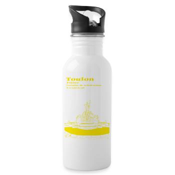 Toulon and its fountain - Water bottle with straw - white - Right