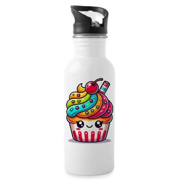 cupcake - Trinkflasche mit integriertem Trinkhalm - Weiß - Rechts